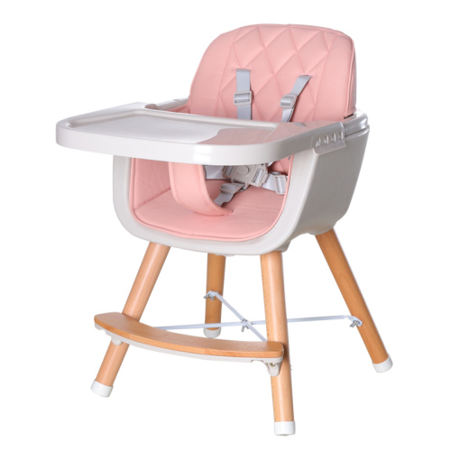 Chaise haute en bois pour bébé avec plateau amovible