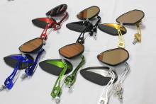 Motorcycle rear view mirror, chromed racing mirror