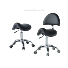 Factory Wholesale PU Castors Adjustable Height Metal Chrome Technician Stool Chair