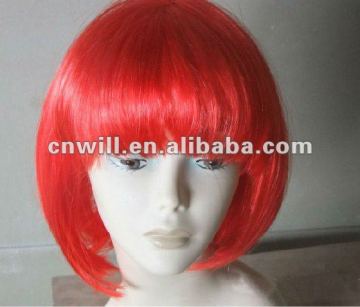 red short bob wigs carnival party wigs cheap fan wigs