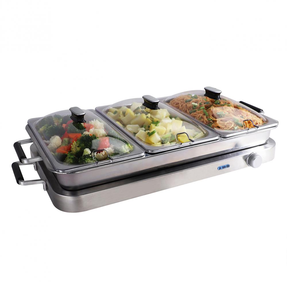 Triple plateau de 2,5 litres en acier inoxydable