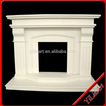 Natural White Stone Fireplace Mantel, Marble Fireplace Mantel