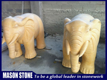 Stone carving antique marble elephant sculpture