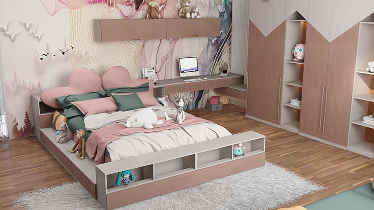 pink children customized closet cabinet for bedroom