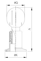 sanitary clamped rotary cleaning ball