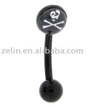 BIOPLAST Pirate Logo Eyebrow Ring,316L jewlery,body jewelry,Eyebrow Ring