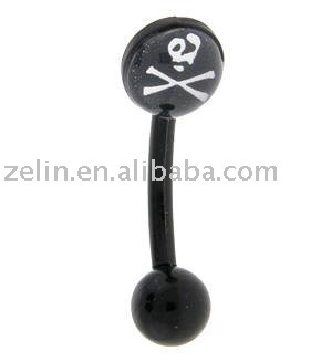 BIOPLAST Pirate Logo Eyebrow Ring,316L jewlery,body jewelry,Eyebrow Ring