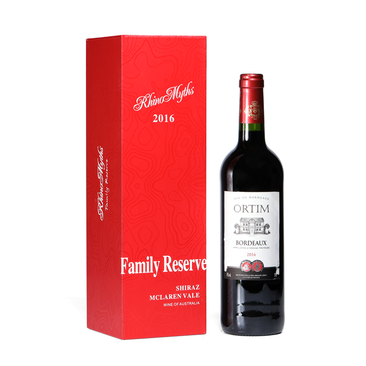 Caixa de embalagem de vinho de papel vermelho