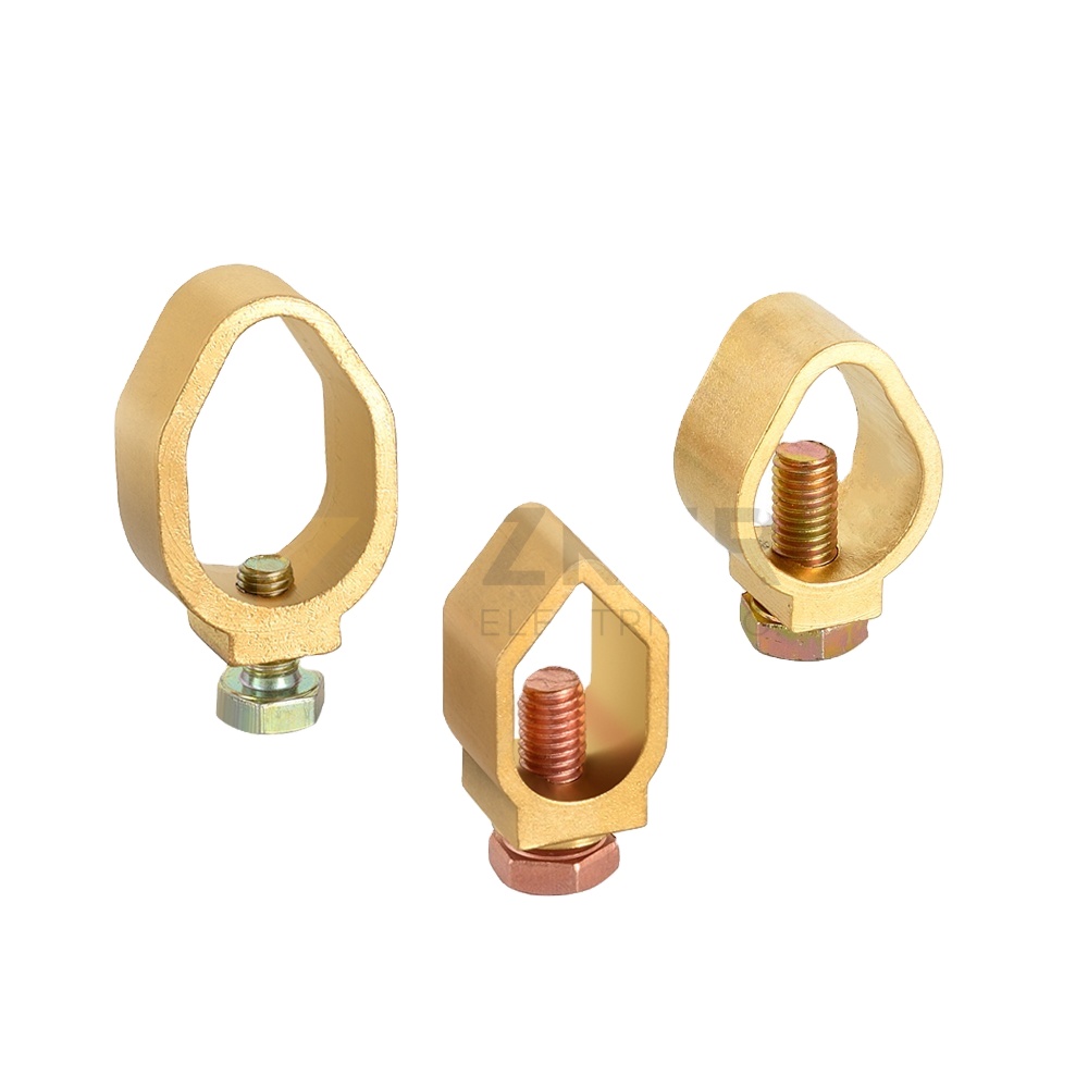 Brass Ground rod clamp Diameter 1/2'' 3/4'' 5/8'' 1'' A clamp G clamp Joint Connector Grounding Accessories