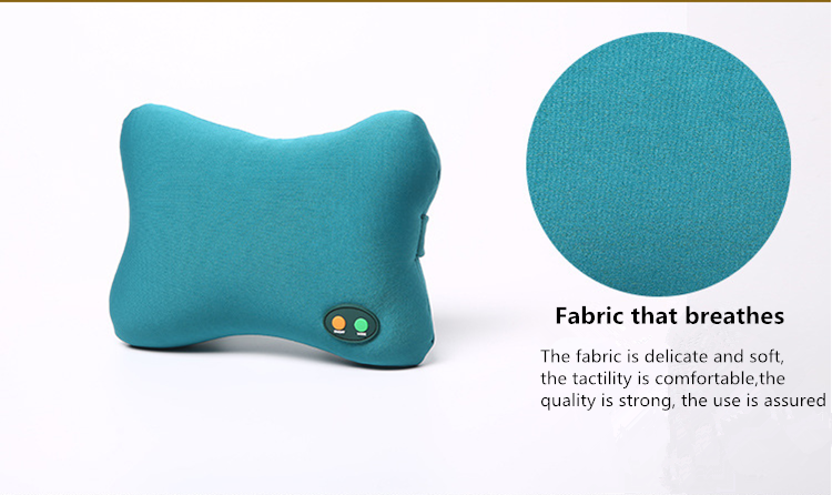 Portable Neck Pillow for Car or Travel Breathable Soft Fiber Cushion Ergonomic Bone Shape Design