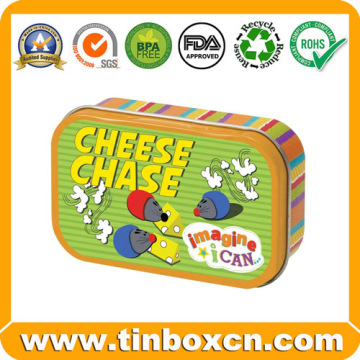 Rectangular Tin Box for Kids Metal Tin Biscuit Cookie Can