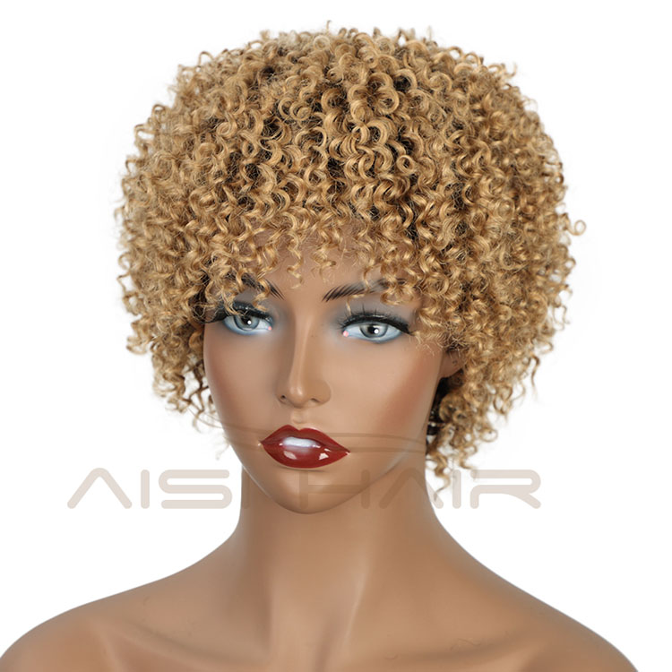 Aisi Hair Pixie Cut Short Afro Curly Kinky Wave #613 Blonde Unprocessed  Brazilian Short Brazilian Hair Brown Wig