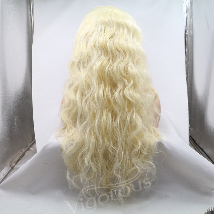 Vigorous mono long premium high quality afro kinky curly wholesale black women synthetic hair wigs lace front