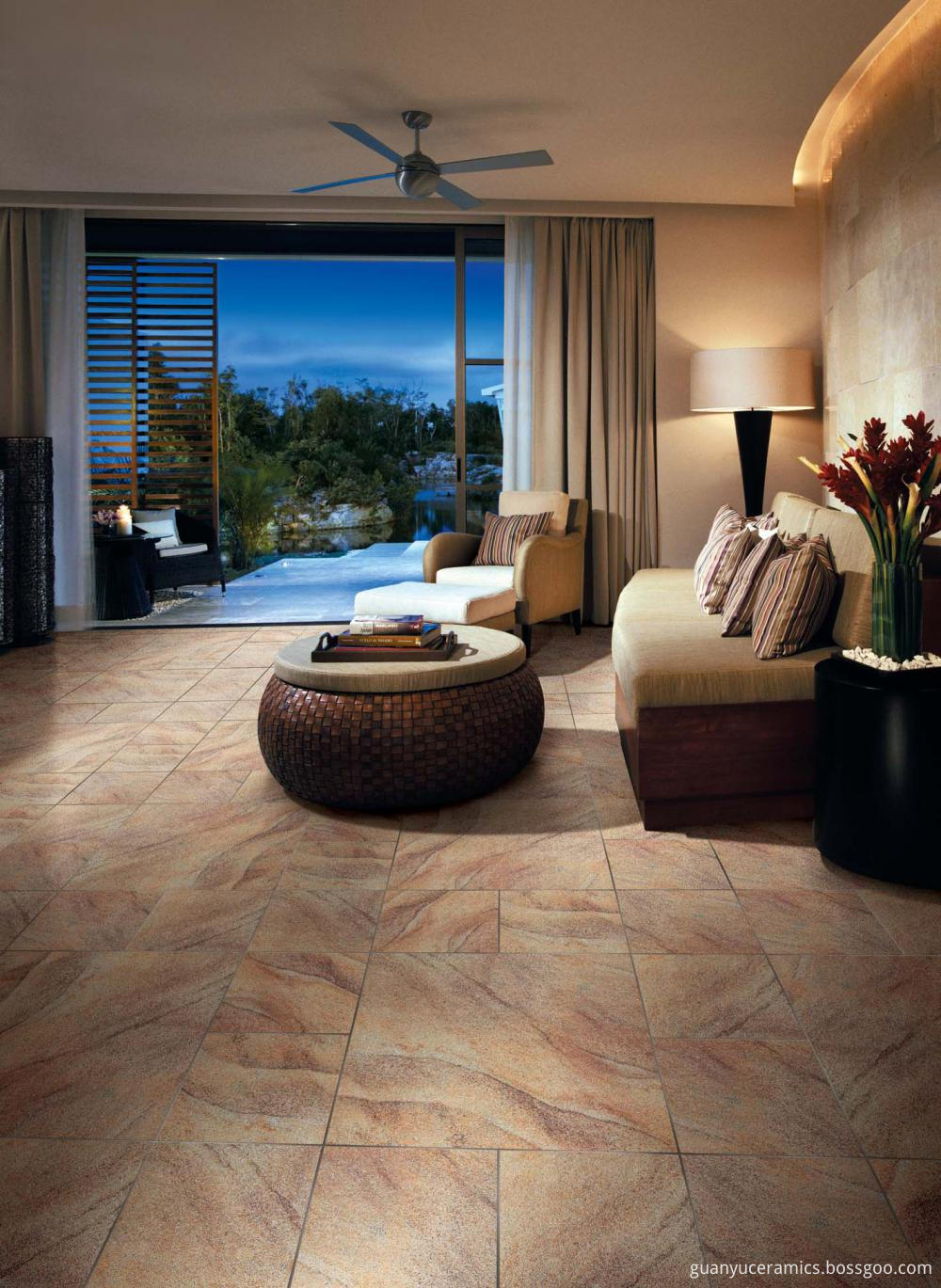 Beige Semi-Polished Finish Porcelain Tile