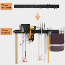 Steel Garage Storage System: Heavy Tool Storage Rack & Wall Mounted Shovel Rack for Garden Yard