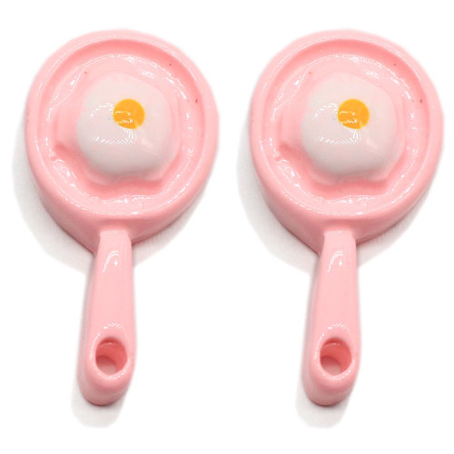 Nuovo design in resina Simulazione Flatback Pan Fried Egg Beads Artigianato artificiale Bambini Casa delle bambole Cucina Giocattoli Gioielli Ornament Shop