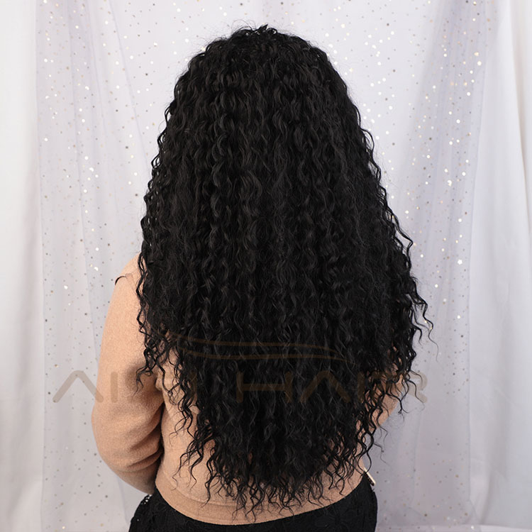 Aisi Hair Afro Curly Long Wavy Natural Black Swiss Lace Wig Afro Kinky Style Synthetic Lace Frontal Hair Wigs For Black Women