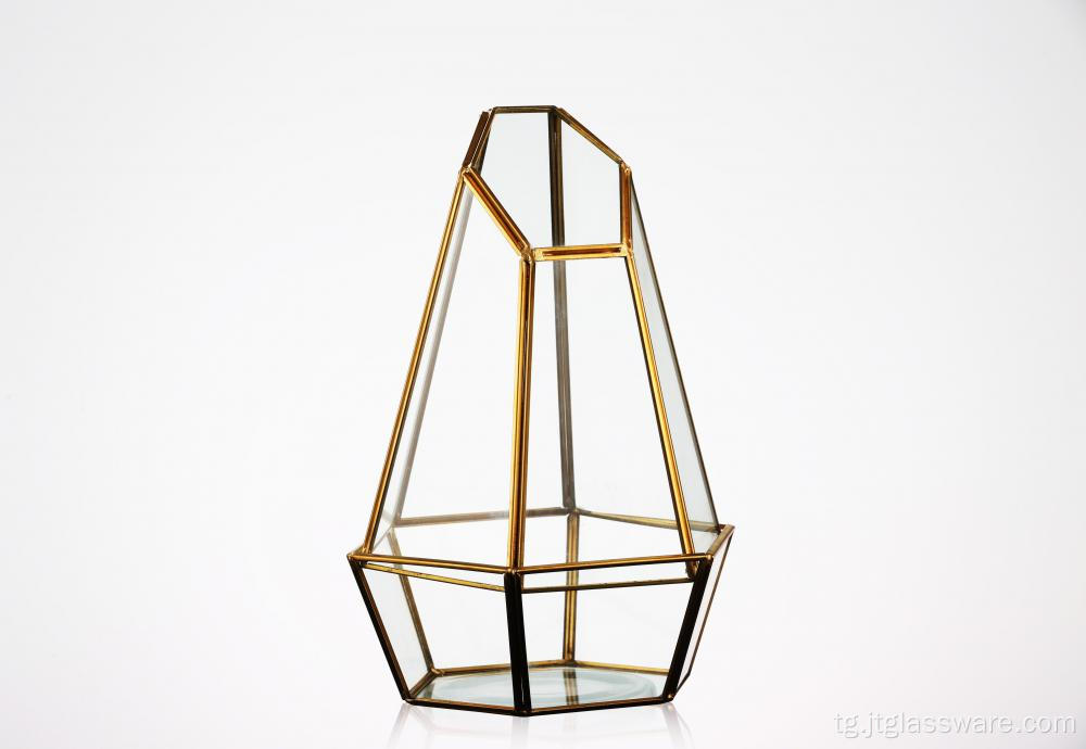 Фурӯши гарм дарунӣ ниҳол Glass Terrarium геометрӣ