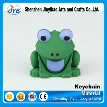 unique design plastic 3D cute frog shape keychain with cheap price