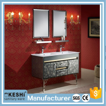 floor standing double basins luxury bathroom furniture cabinets with drawers