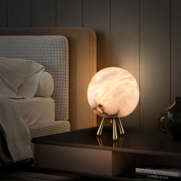 Minimalist Marble Table Lamp - LED Bedroom Bedside Lamp