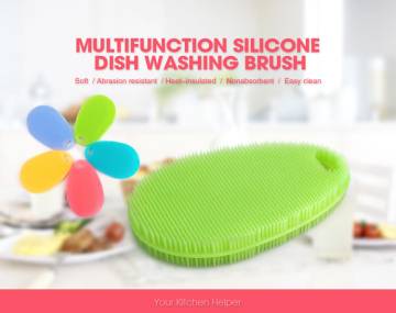 2016 Hot sale kitchen dish brush/silicone dish washer/silicone wash brush