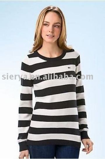 ladies stripes pullover sweater