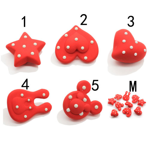 New Resin Design Red Heart Star Button Beads Diy Crafts Handmade Art Decor For Children Shirt Shoes Clothes Ornament