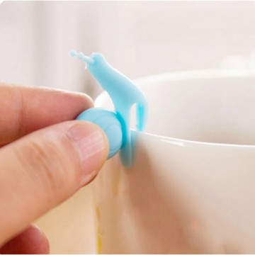 silicone colorful cute snail shape cup mug tea bag hook for hanging tea bag