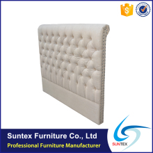 French Queen Size Antique Tufted Upholstered Headboard