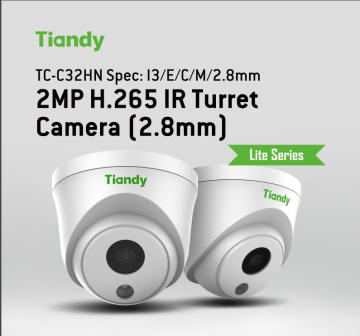 Lite 2MP Tiandy TC-C32HN Dome Camera with POE