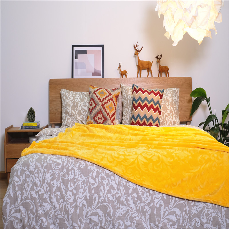 Jacquard Microfiber Fabric Non-Toxic Coral Fleece Blankets