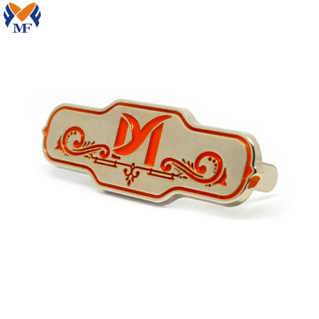 Custom metal logo tag for handbag