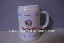 20OZ white ceramic beer mugs with full printing
