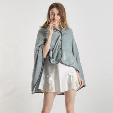 BLUE flannel round heated throw