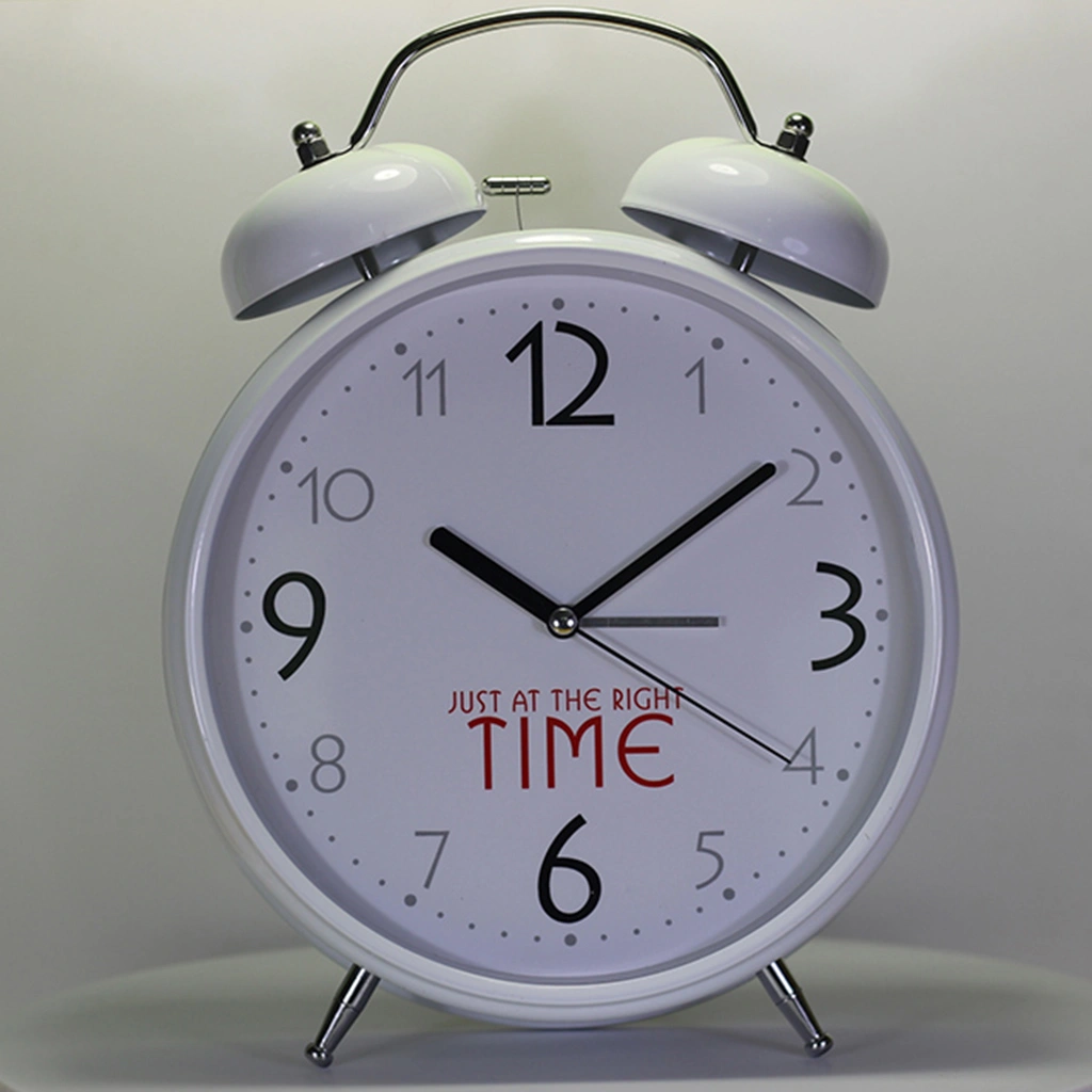210mm White Alarm Clock Table Clock