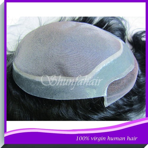 Indian Hair Human Hair Type and Human Hair Material men hair piece