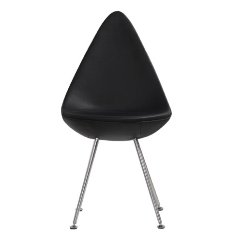 Arne Jacobsen Drop ტყავის სასადილო სკამი