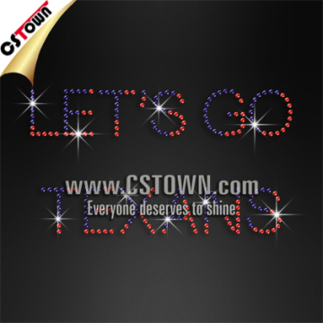 Cheap Rhinestone Iron ons Let's Go Texans Bling Tshirt Transfer Wholesale