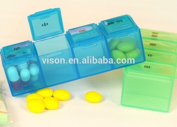 slide pill box/capsule shaped pill box/pill storage box