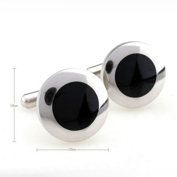 Black Enamel Round Shape Cufflinks, Wholesale Cufflinks For Men