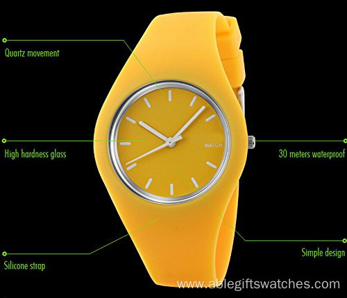 Simple Style Silicone Strap sport Watch