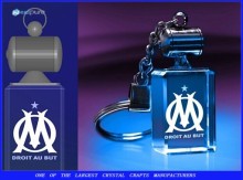 Newest Design Custom Logo LED Light Crystal Keychain