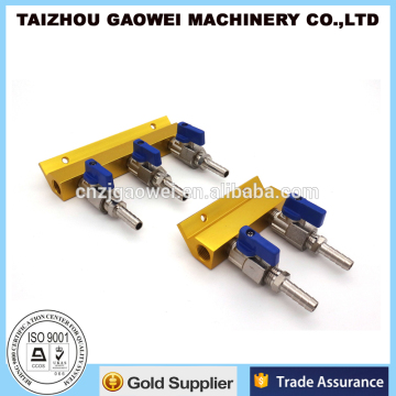 gas manifold with brass ball valve
