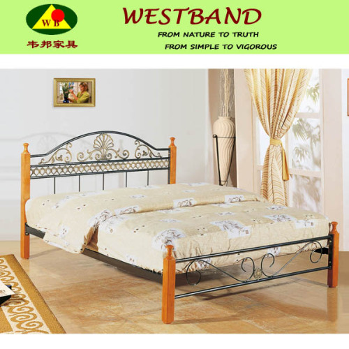 Single Oak Upholstered Bed Frame