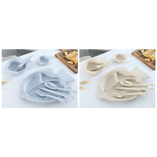 Wheat straw fiber baby feeding set