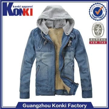 Customized Design Logo jean hoodie jacket for men