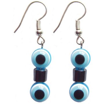 Hematite Earring With 925 Skyblue Silver Hook