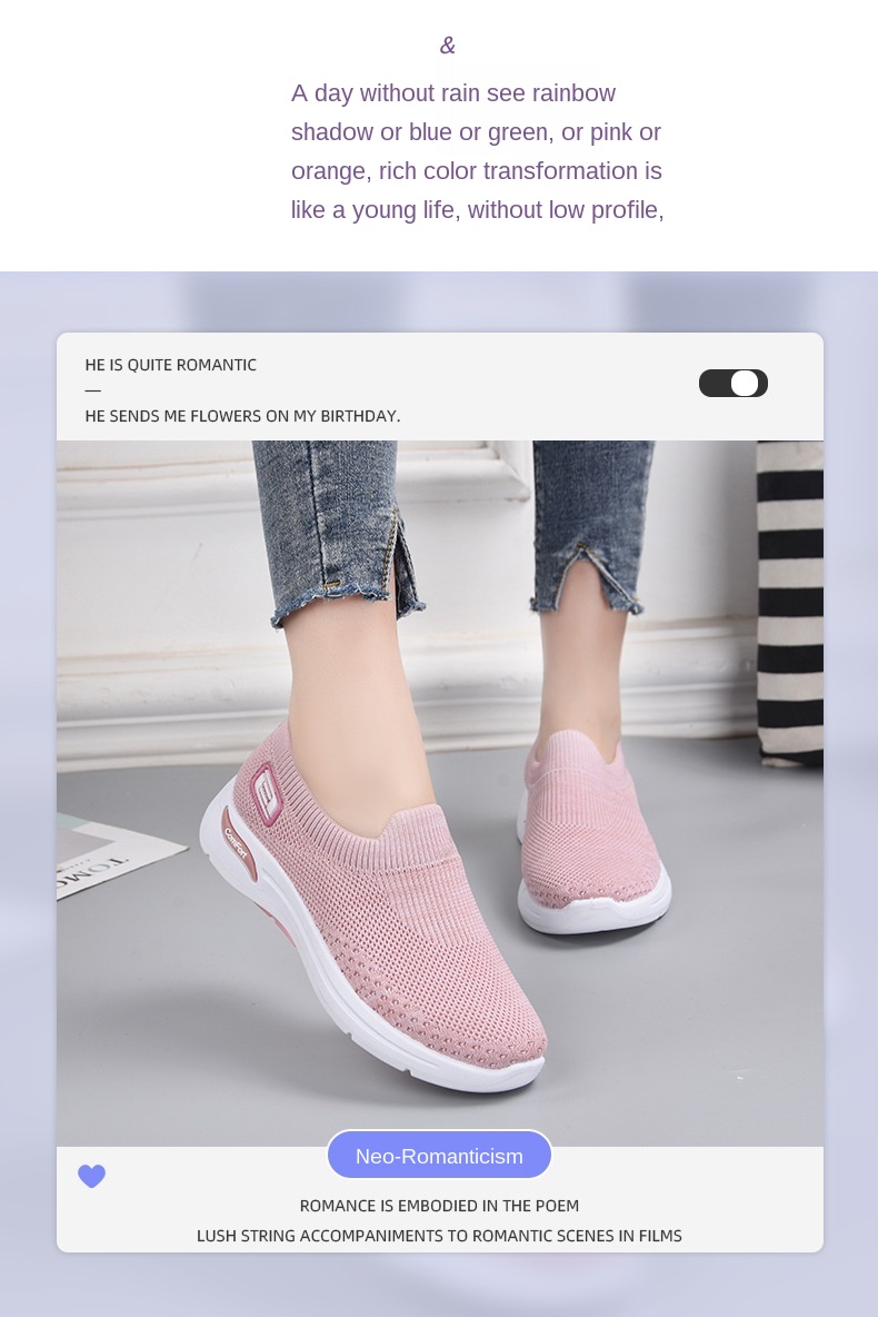 36-41 female Lightweight knitting Casual Walking Shoes Breathable Athletic Fitness Jogging Tennis Racquet Sport Running Sneakers