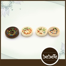 Threading handmade sewing buttons for fur coat